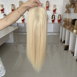 Topper de Cabello Humano con Base de Seda y Encaje 5"x6" 100% Cabello Humano Europeo 0.11 Encaje Frontal Transpirable para Mujer - Product Image 3