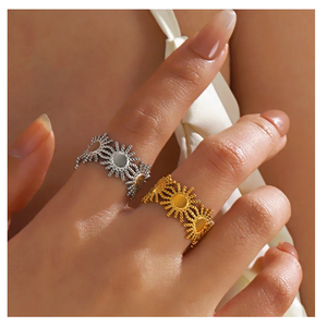 Best Branded Wholesale Women's Retro <b>Sunflower</b> <b>Ring</b> High Quality 304 Stainless Steel Direct From Indian Manufacturer - Product Image 2