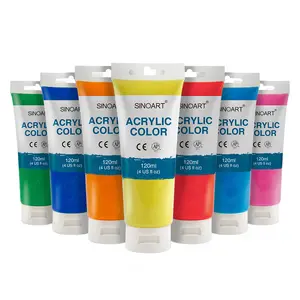 SINOART 12/24/36 colors 60ml/120ml Non Toxic Acrylic Paint Set for Canvas Wood Rocks Fabrics