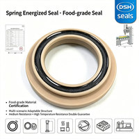 Kit de joints de piston en PTFE à faible friction, joint bidirectionnel à ressort énergisé pour cylindre hydraulique, joints de qualité alimentaire pour pompe