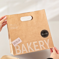 Sacs en papier kraft biodégradables personnalisés avec logo pour le pain et les aliments à emporter, écologiques, durables, pour la pâtisserie et l'emballage alimentaire