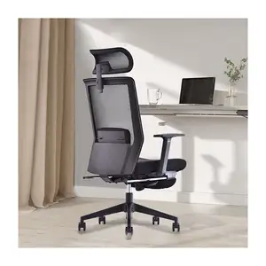 Yüksek kaliteli siyah döner kumaş örgü yönetici koltuğu Net büro sandalyeleri