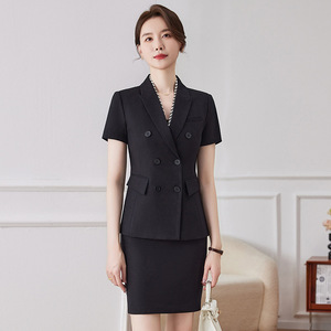 Women's Summer Suit Jacket Short Sleeve Slim Fit Professional Workwear For Office Hotel Jewelry Store Uniform Polyester - Product Image 2