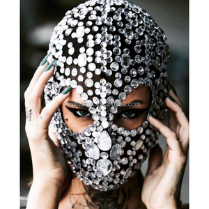 <span class=keywords><strong>Masque</strong></span> HLC entièrement orné de strass, <span class=keywords><strong>masque</strong></span> scintillant en diamant, <span class=keywords><strong>masque</strong></span> intégral pour la nuit, costume de boîte de nuit, <span class=keywords><strong>masque</strong></span> de performance pour bar et fête - Product Image 2