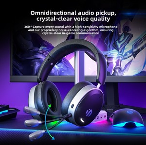 หูฟังเกมมิ่งแบบครอบหู INPHIC H9 พร้อมไมโครโฟนสำหรับการเชื่อมต่อแบบไร้สายและแบบมีสาย ไฟ RGB ระบบตัดเสียงรบกวน - Product Image 3