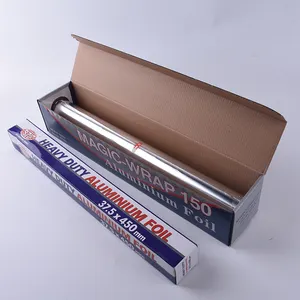 Household Aluminium Food Packaging Tin Foil Aluminum Paper Foil Roll For Cooking 10mic - 14mic