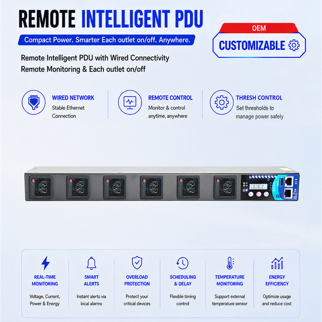 Smart PDU 230V 16A IEC C39 Socket 6 Outlet Director Grouped Separate Control MQTT Modbus High Performance Computing Center