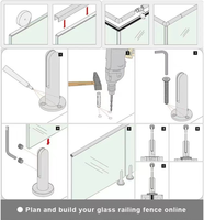 Rambarde en verre pour piscine Rambarde en verre à robinet rond extérieur