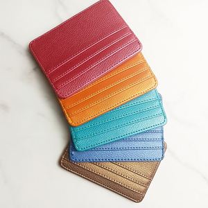 Factory Wholesale <b>Id</b> Custom Logo Credit Leather Mini Business Card <b>Holder</b> - Product Image 1