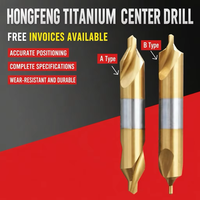 Foret de centrage HONGFENG à double tête, revêtu de TiN, en acier HSSE, pour l'acier, l'acier inoxydable, l'aluminium et le cuivre