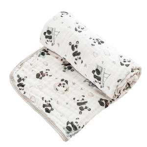 Toalla de Baño con Capucha de Gasa de Algodón para Bebés, Manta de Seis Capas con Estampado de Animales de Dibujos Animados, de Secado Rápido, 300 g/m², 110x110 cm, para Uso Doméstico - Product Image 2