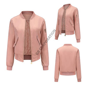 Blouson bombardier zippé léger pour femmes à la mode manteau d'hiver décontracté avec poches vêtements d'extérieur tissés respirants décorés de chaînes - Product Image 6