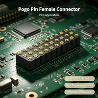 Connecteur femelle Denentech Pogo Pin, pas de 3,0 mm, triple rangée, tête droite SMT, H2,5 mm et H4,0 mm, contact plan concave pour PCB