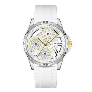 Reloj de pulsera de cuarzo de silicona deportivo resistente al agua con diseño luminoso Esqueletizado para hombre - Product Image 3