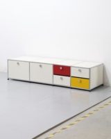 Meuble de rangement modulaire en acier inoxydable au design moderne pour salon, avec tiroirs à glissières silencieuses et matériaux non toxiques