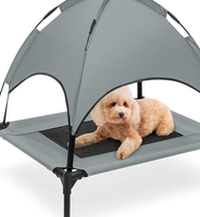 Lit de chien surélevé portable avec auvent, lit pour animaux de compagnie imperméable, respirant, pour le camping, la plage et les voyages