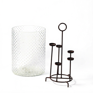 Lanternes en métal et verre, lanterne de bougeoirs en métal pour la décoration à la maison - Product Image 1