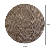 Dessous de verre rond en cuir PVC écologique réutilisable avec logo personnalisé directement du fabricant