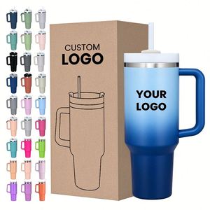 Vaso Térmico Reutilizable de Acero Inoxidable de 40 oz con Asa, Doble Pared, Aislamiento al Vacío, Botella de Viaje para Auto, Logotipo Personalizado, MOQ Bajo - Product Image 1