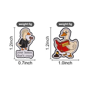 Pin de esmalte de pato <span class=keywords><strong>juez</strong></span> humorístico con diseño de cita, broche de animal, accesorio de moda para abrigos, sombreros y uso diario, adorno. - Product Image 6