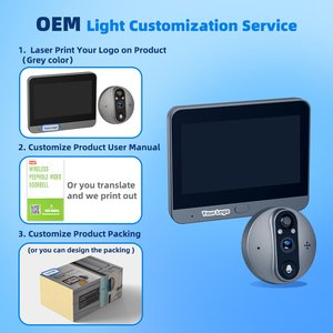 Tuya 3MP HD peephole chuông cửa camera 4.3 Màn hình IPS đêm PIR wifi không dây kỹ thuật số chuông cửa + 128GB SD thẻ thông minh an ninh cửa - Product Image 2