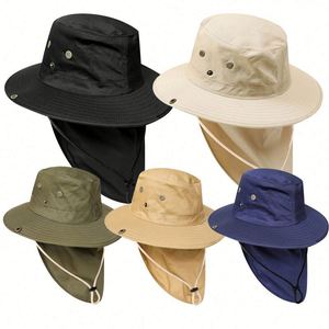 <b>Men</b> <b>Sun</b> With Neck Flap Wide Brim Boonie Waterproof Bucket <b>Hats</b> Uv Protection Caps Fishing <b>Hat</b> for Camping Hiking Garden Work - Product Image 1
