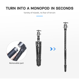 Miễn Phí Vận Chuyển Dây Đeo Máy Ảnh DSLR Du Lịch Bằng Sợi Carbon Bat 4 Phần Chân Máy Có Thể Chuyển Đổi Thành Chân Máy Đơn - Product Image 4