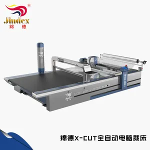 JINDEX controlado por computadora CNC oscilante cuchillo recto tela de tela máquina de corte de textiles