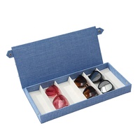 À la mode rose bleu marron gris Oxford tissu Snap lunettes de soleil plateau de rangement 6 grilles lunettes affichage organisateur boîte
