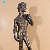 Statue de David, sculpture de figure masculine nue célèbre, en bronze coulé grandeur nature, pour jardin extérieur