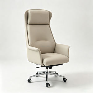 Chaise de bureau exécutive ergonomique au design moderne avec cadre en aluminium, siège pivotant réglable en hauteur, fonctionnalités personnalisables - Product Image 1