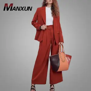 High Quality Ladies Clothing Lapel Neck Flap Detail Single Breasted Blazer Tracksuit Women Suits Office Formal