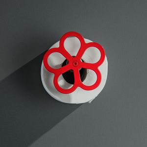 HONGDEC - Portarrollos <span class=keywords><strong>de</strong></span> Papel Higiénico con Diseño <span class=keywords><strong>de</strong></span> Flor Roja, Bonito y Único, para Montar en la Pared, para Baños Modernos - Product Image 4
