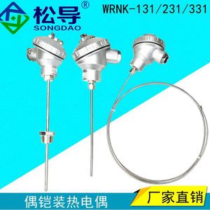 เทอร์โมคัปเปิลหุ้มเกราะชนิด K รุ่น WRNK-131, หัววัดอุณหภูมิแบบยืดหยุ่น WZPK, เทอร์โมมิเตอร์วัดความต้านทานแพลตตินัม Pt100 แบบหุ้มเกราะ - Product Image 2