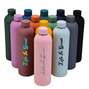 パーソナライズされた500ML 750MLステンレス鋼製水筒 二重壁真空断熱 再利用可能 保温保冷 エコフレンドリー 12-24時間対応 - Product Image 1