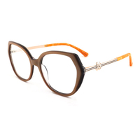 Monture de lunettes en acétate pour femme, design rétro minimaliste vintage, motif bicolore, légère et durable