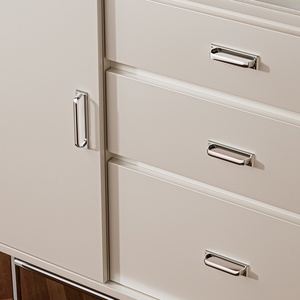 DOOROOM H59 Solid Brass Bauhaus Cabinet <strong>Door</strong> Handles Heavy Duty 4-Screw Fixed Furniture Hardware - Product Image 3