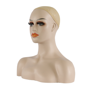 Exhibición de cabeza de Maniquí de peluca afroamericana femenina realista negra <span class=keywords><strong>Glam</strong></span> de plástico de alta calidad con soporte para exhibición de peluca - Product Image 2