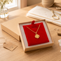Boîte à bijoux en papier kraft, emballage cadeau à ouverture facile, étui télescopique carré