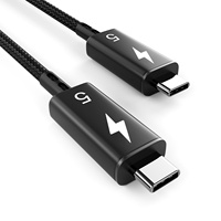 Câble de données Thunderbolt 5 d'usine, 1,8 m, transmission haute vitesse 120 Gbit/s, charge rapide 240 W, PD multifonction, double Type-C pour ordinateur
