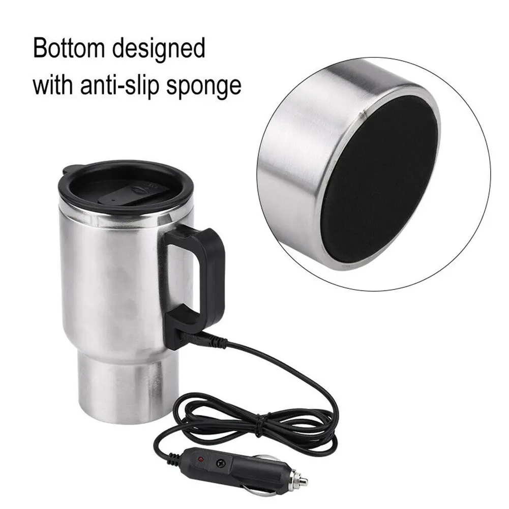 500ML 12V voiture véhicule chauffage acier inoxydable eau tasse bouilloire café tasse chauffante thermos thermique tasse cercles thermos