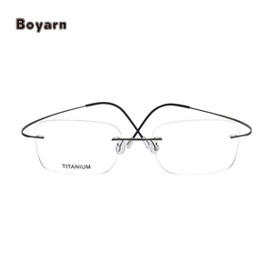 Boyarn Fashion <span class=keywords><strong>B</strong></span> montature per occhiali senza montatura in titanio occhiali da vista quadrati ottici montatura per occhiali per occhiali da donna uomo - Product Image 2