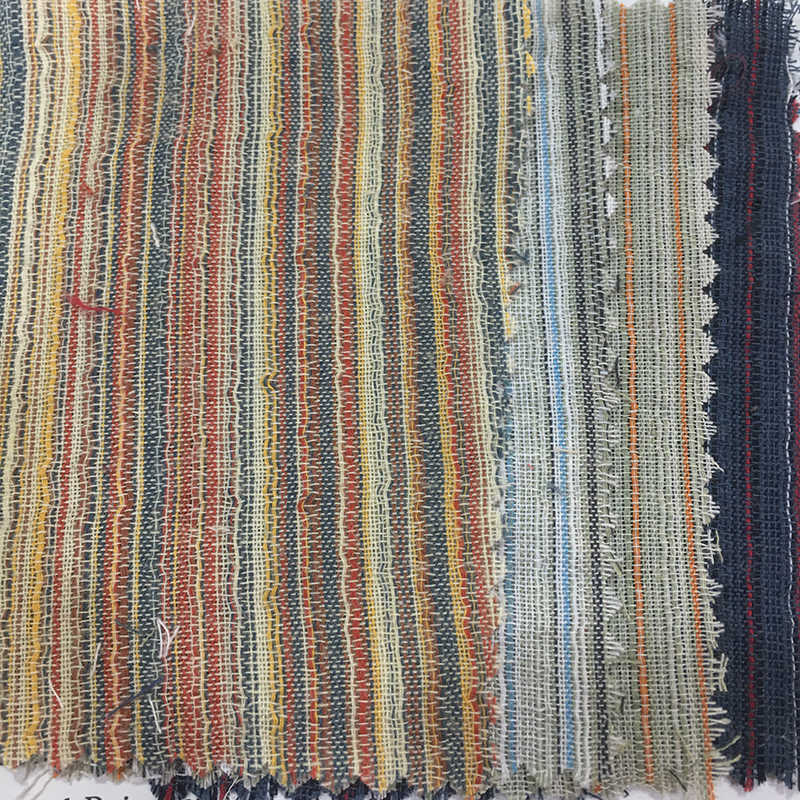 Устойчивая Простая цветная полосатая белая полосатая хлопковая льняная тканая мягкая вискозная ткань для бизнеса