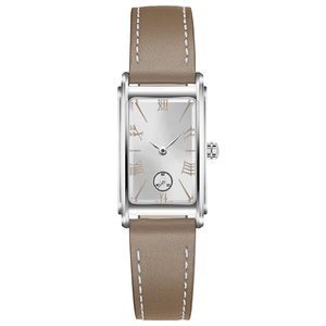Charmant et moderne boîtier carré de montre fille classique en acier inoxydable 316L avec un bracelet en cuir de veau bleu lac U3024 - Product Image 3