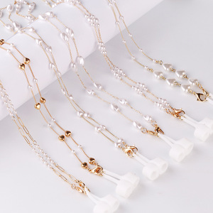 Collier porte-masque en chaîne pour lunettes de lecture, accessoire de protection solaire, avec lanière de perles, pour le <span class=keywords><strong>cou</strong></span>, nouvelle collection 2021 - Product Image 2