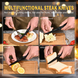 Ensemble de couteaux à steak dentelés en acier inoxydable 30Cr13, 16 pièces, manche <span class=keywords><strong>PP</strong></span> personnalisé jamais terne avec boîte - Product Image 4