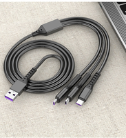 Cable de Carga 3 en 1 Duradero de 5A y 66W, Cable USB para Teléfono con Transmisión de 480Mbps, Accesorios de Cable USB de Carga Rápida