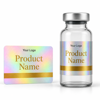 Autocollants holographiques personnalisés, étiquettes en vinyle imperméables pour flacons en verre de laboratoire de 3 ml, 5 ml, 10 ml