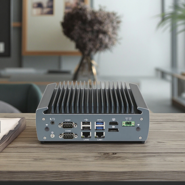 Partaker Industrial Mini Computer 12th Gen J6412 Quad Core Fanless PC for Rail Installation with 3*Intel I226-V 2.5G Lan