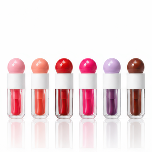 Vegan Moisturizing <b>Lip</b> Gloss 4ml Big Brush Head Natural Non stick Cup <b>Lip</b> Glaze Natural Look OEM ODM - Product Image 1